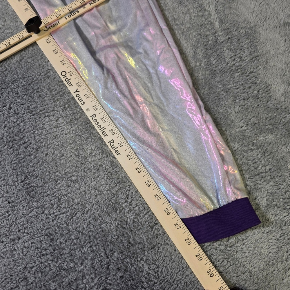 Top Drawer Womens S Joggers Silver Holographic Unicorn Dreams Iridescent Rave - Picture 4 of 7